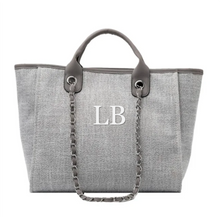 Load image into Gallery viewer, Grey Canvas Personalised Tote Bag
