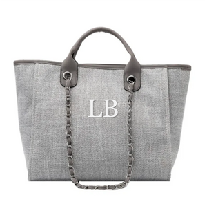 Grey Canvas Personalised Tote Bag