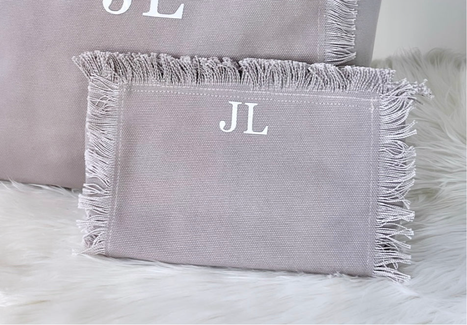 Grey Tassel Clutch