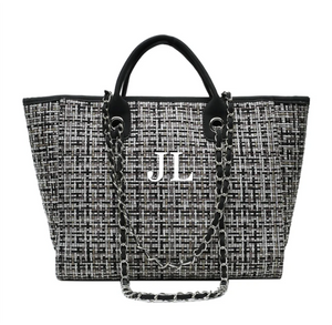 Black Tweed Personalised Tote Bag