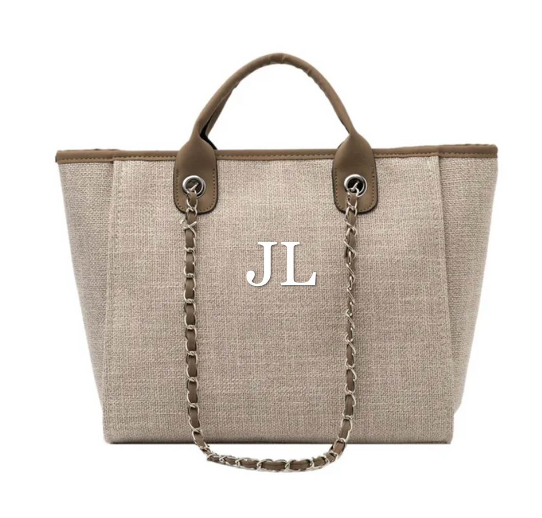 Brown Canvas Personalised Tote Bag