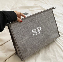 Load image into Gallery viewer, XL Grey Personalised Clutch Bag
