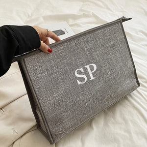 XL Grey Personalised Clutch Bag