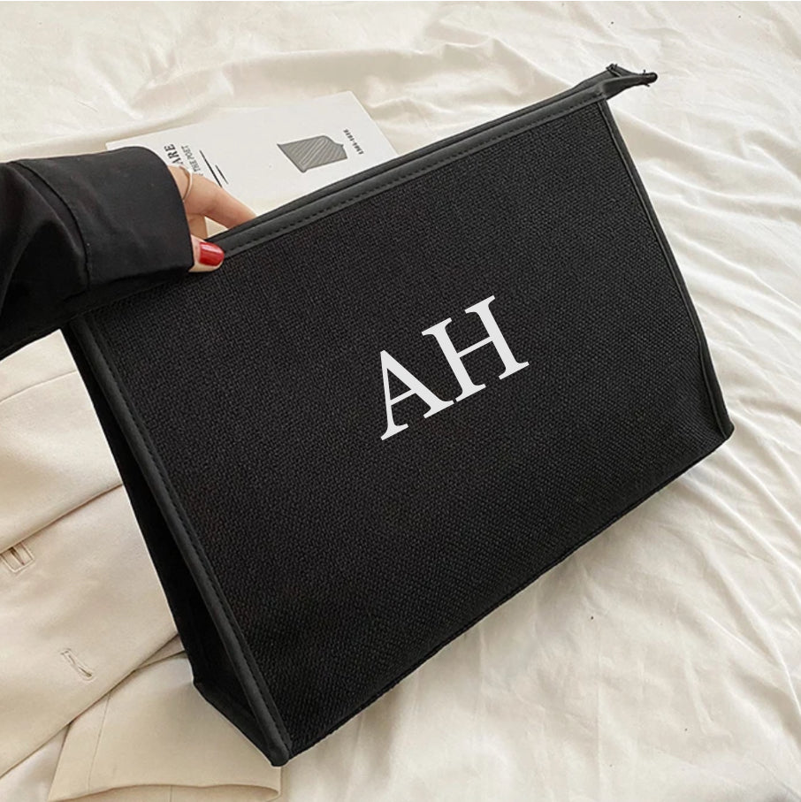 XL Black Personalised Clutch Bag