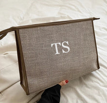Load image into Gallery viewer, XL Brown Personalised Clutch Bag
