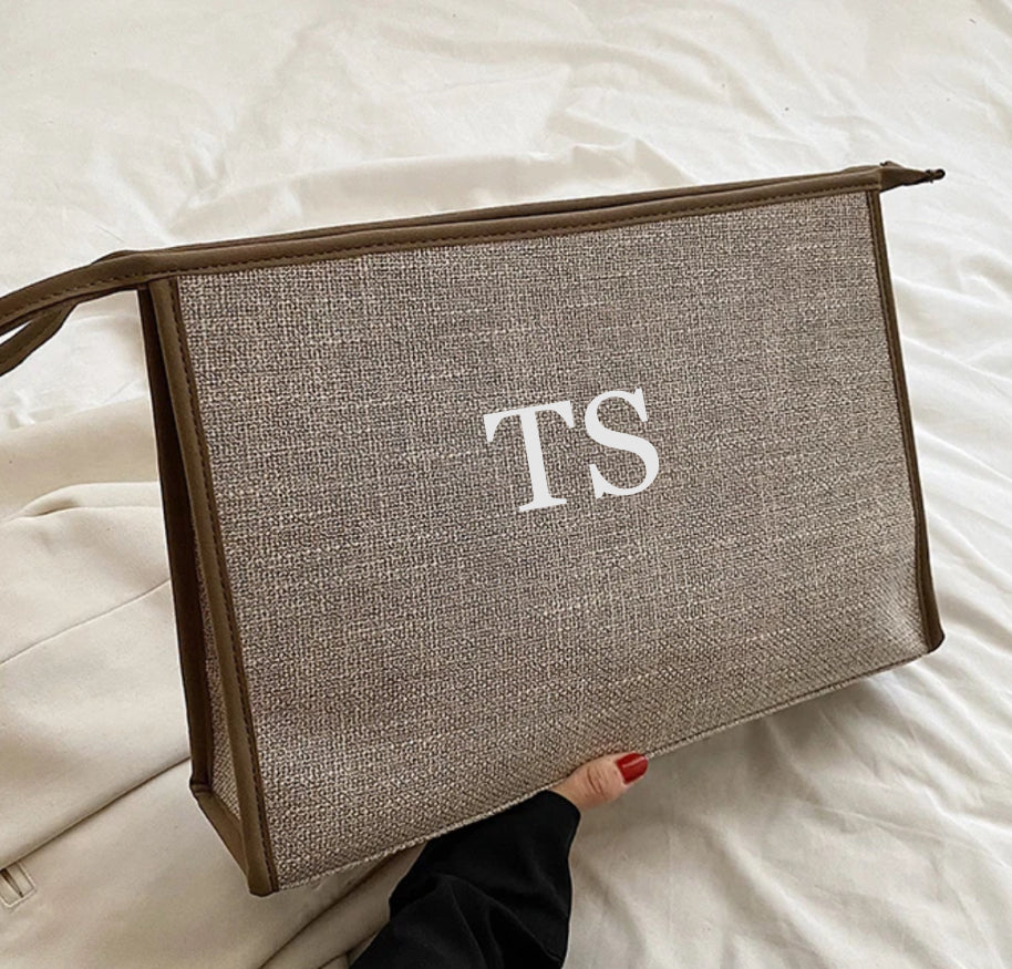 XL Brown Personalised Clutch Bag