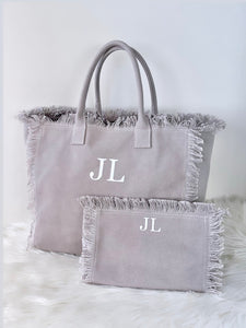 Grey Tassel Clutch