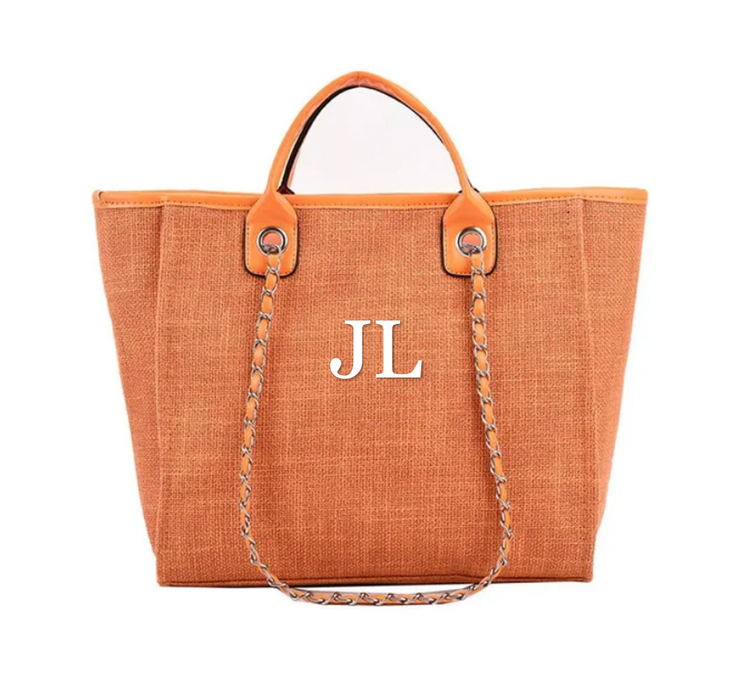 Orange Canvas Personalised Tote Bag