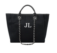 Load image into Gallery viewer, Black Canvas Personalised Tote Bag
