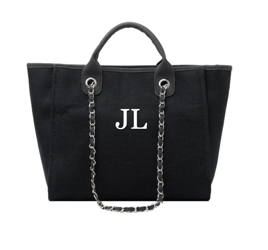 Black Canvas Personalised Tote Bag