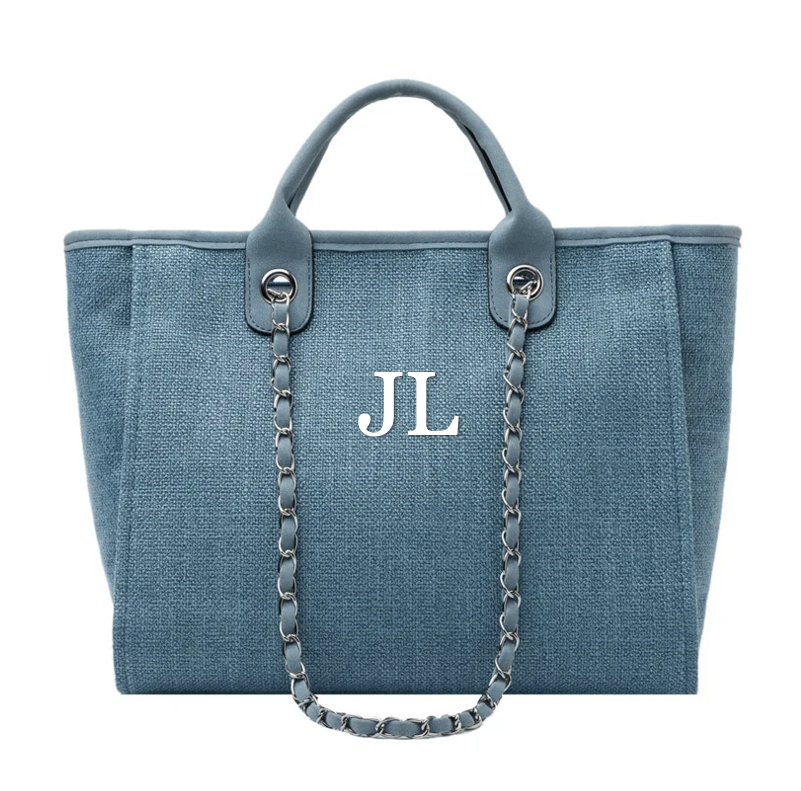 Blue Canvas Personalised Tote Bag