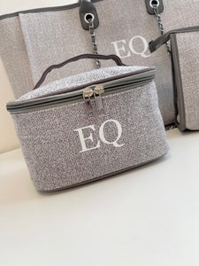 Personalised Grey Make up Bag