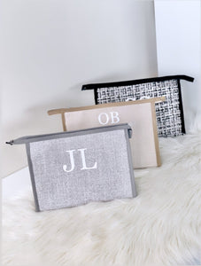 Personalised Grey Clutch Bag